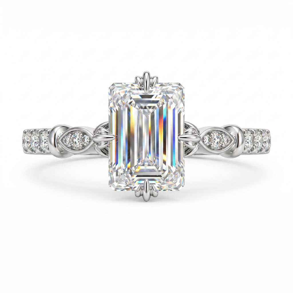 2.17 ct.tw. Emerald Cut Side Accent Engagement Ring 2.17 ct.tw. Emerald Cut Side Accent Engagement Ring