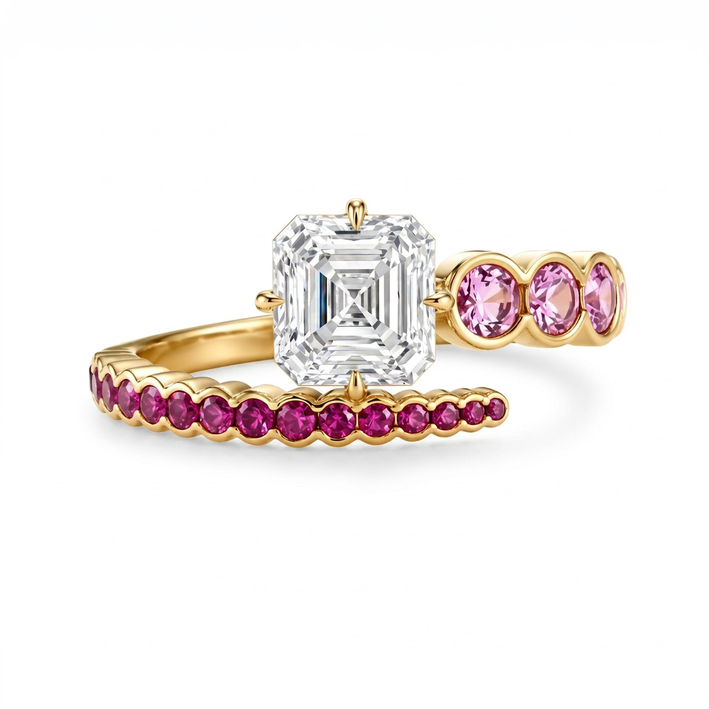 1.35 ct.tw. Twisted Bypass Asscher Cut Statement Ring 1.35 ct.tw. Twisted Bypass Asscher Cut Statement Ring
