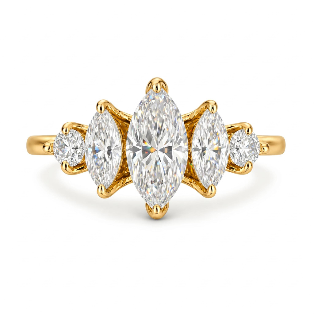3.16 ct.tw. Marquise Cut Cluster Engagement Ring 3.16 ct.tw. Marquise Cut Cluster Engagement Ring