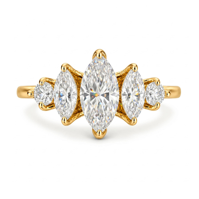 3.16 ct.tw. Marquise Cut Cluster Engagement Ring