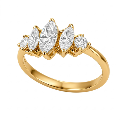 3.16 ct.tw. Marquise Cut Cluster Engagement Ring