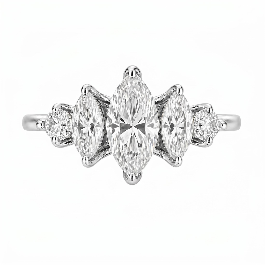 3.16 ct.tw. Marquise Cut Cluster Engagement Ring 3.16 ct.tw. Marquise Cut Cluster Engagement Ring