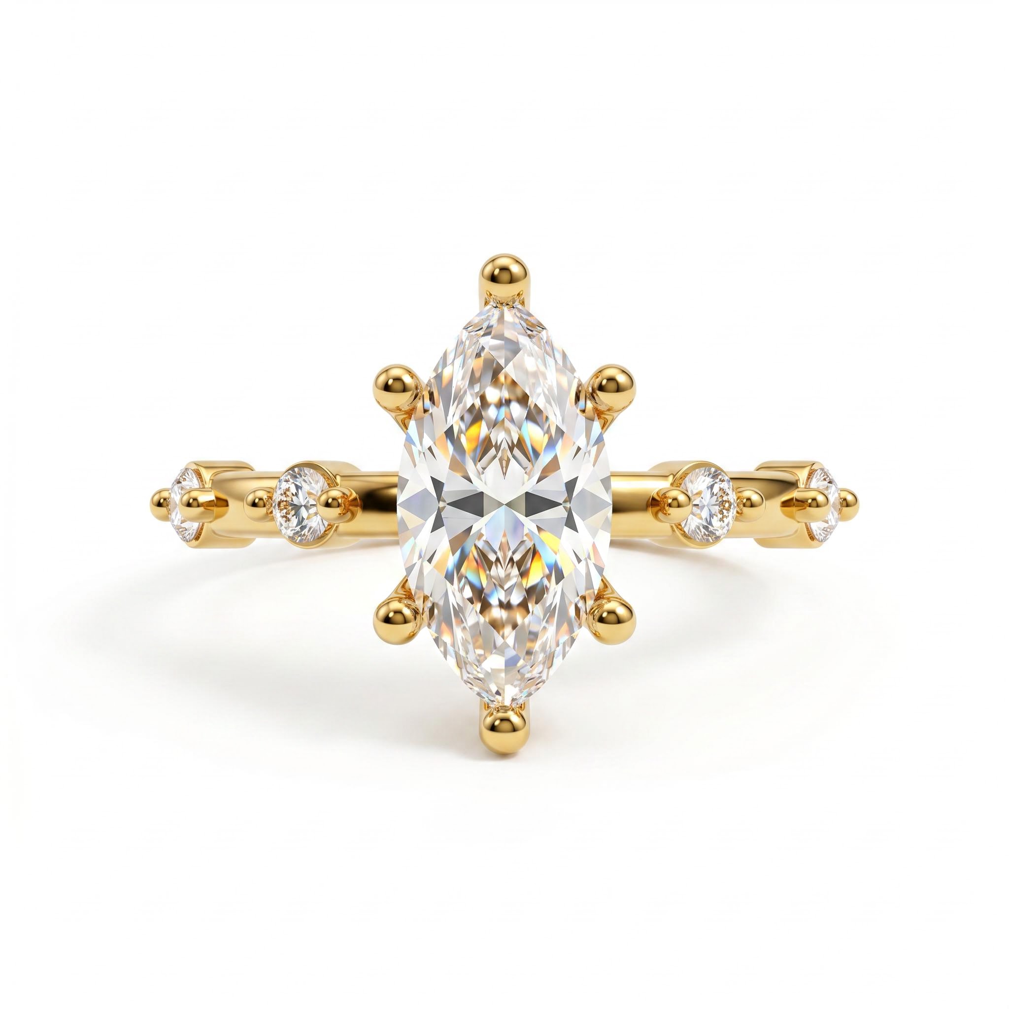 3.24 ct.tw. Classic Marquise-Cut with Round Accent Engagement Ring