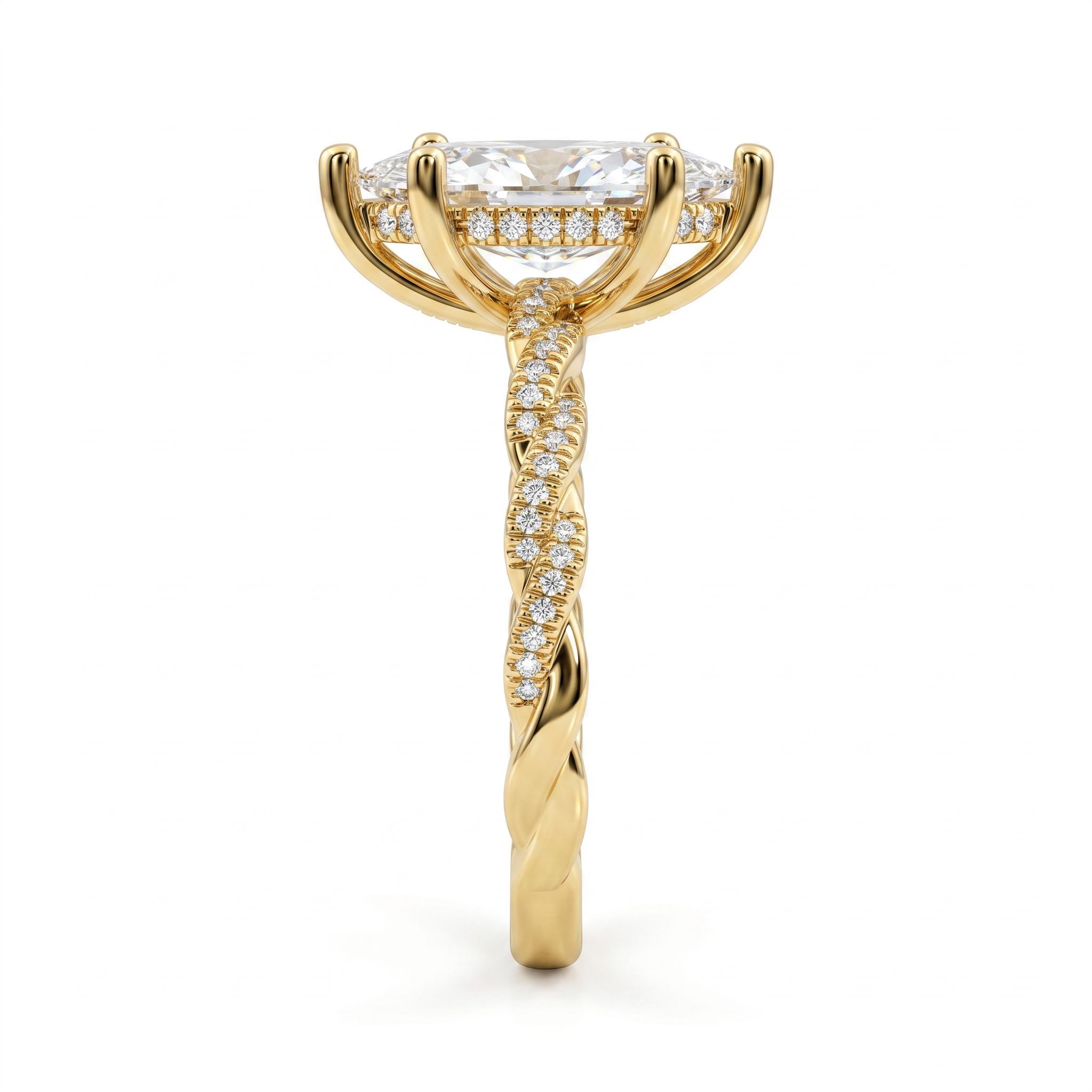 3.23 ct.tw. Marquise Cut Twisted Rope Band Engagement Ring