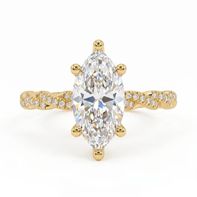 3.23 ct.tw. Marquise Cut Twisted Rope Band Engagement Ring