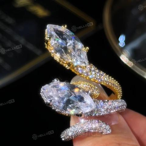 6.24 ct.tw. Marquise Snake Head Pavé-set Serpent Engagement Ring
