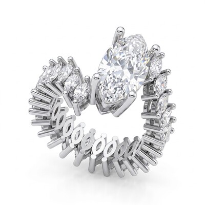 8.5 ct.tw. Marquise Cut Main Stone Marquise-set Shank Engagement Ring