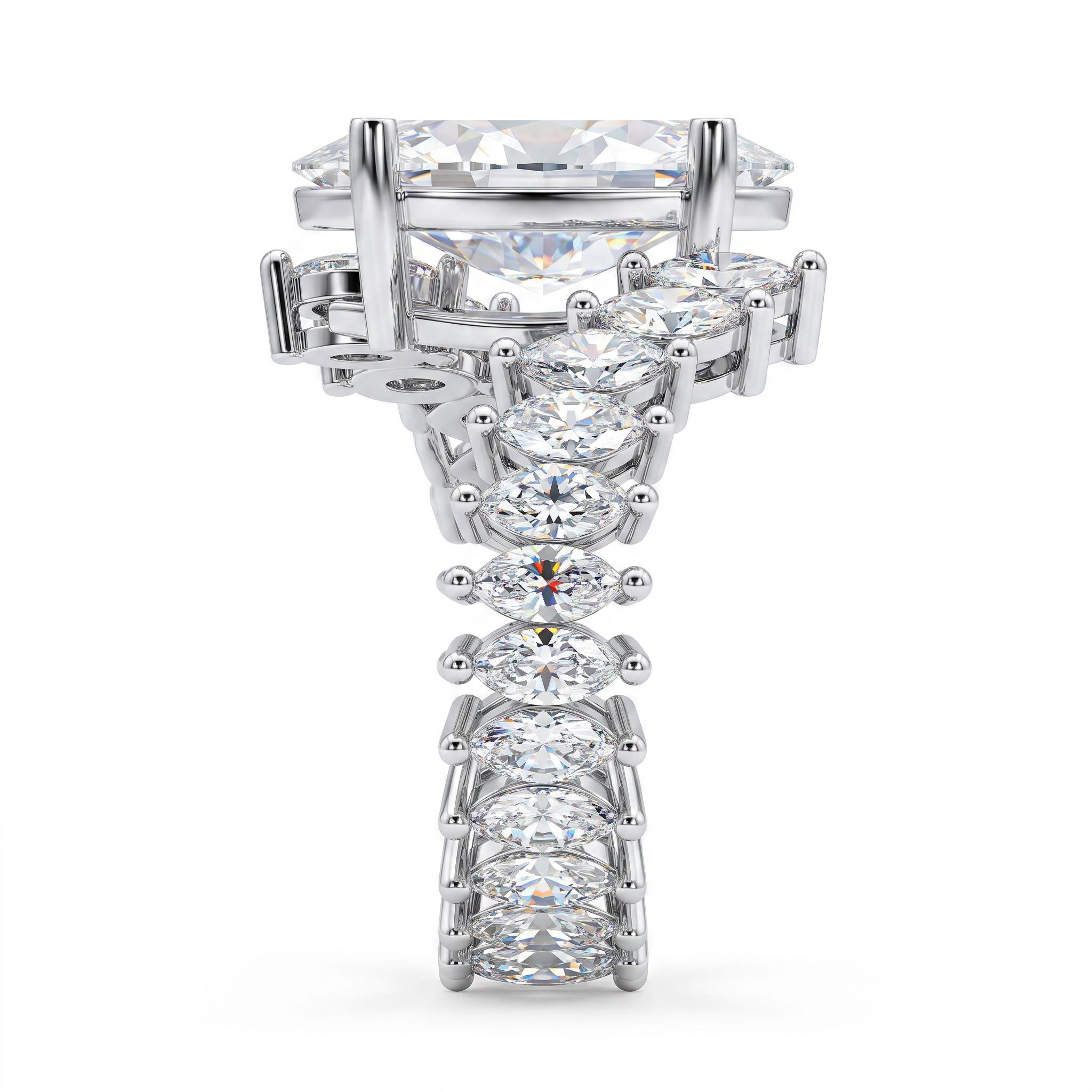 8.5 ct.tw. Marquise Cut Main Stone Marquise-set Shank Engagement Ring