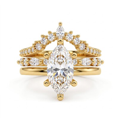 4.34 ct.tw. Marquise Cut 3-Piece Stackable Bridal Ring