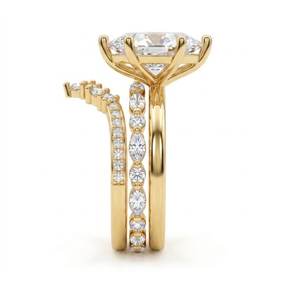 4.34 ct.tw. Marquise Cut 3-Piece Stackable Bridal Ring