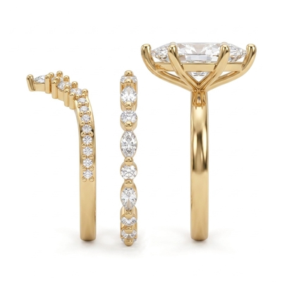 4.34 ct.tw. Marquise Cut 3-Piece Stackable Bridal Ring