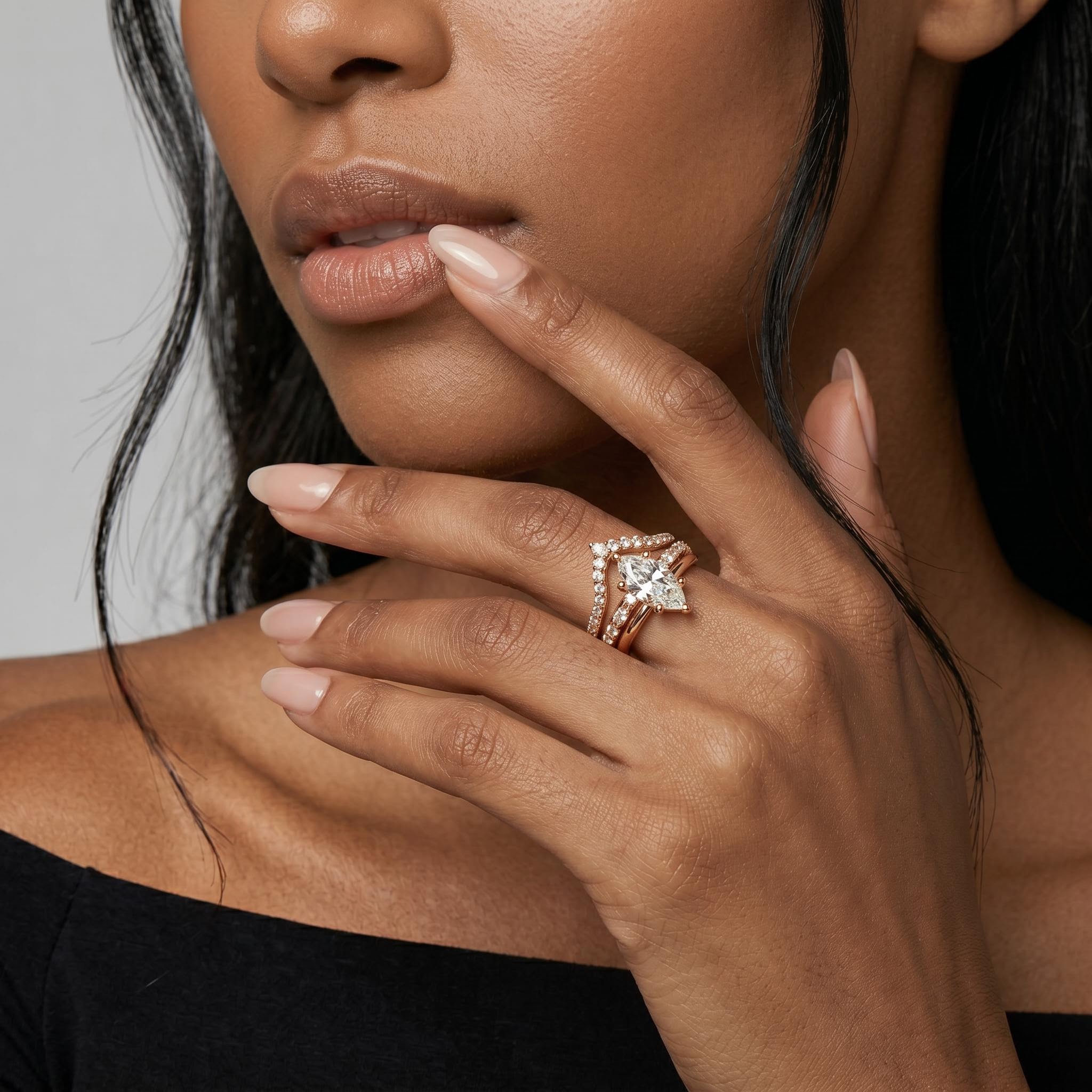 4.34 ct.tw. Marquise Cut 3-Piece Stackable Bridal Ring 4.34 ct.tw. Marquise Cut 3-Piece Stackable Bridal Ring