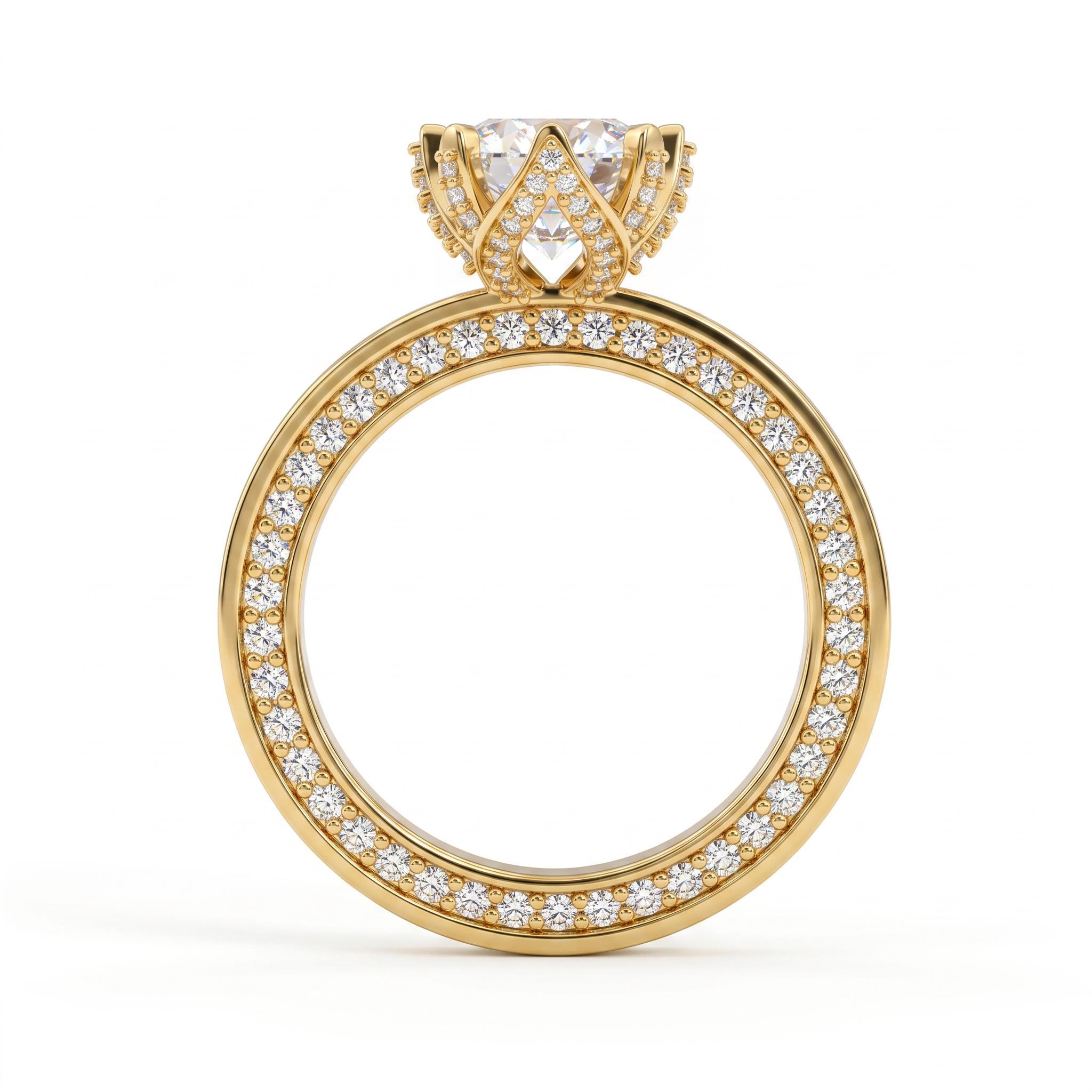 4.08 ct.tw. Vintage Floral Pave Marquise-cut Engagement Ring
