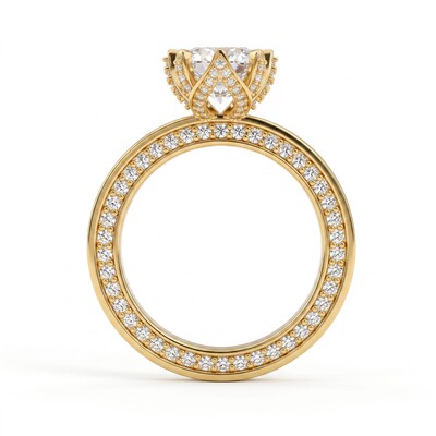 4.08 ct.tw. Vintage Floral Pave Marquise-cut Engagement Ring