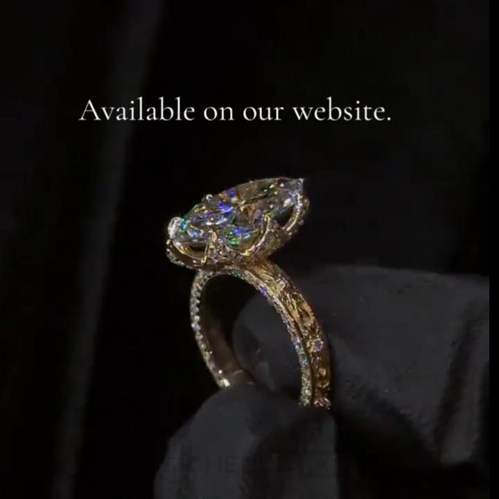 4.08 ct.tw. Vintage Floral Pave Marquise-cut Engagement Ring 4.08 ct.tw. Vintage Floral Pave Marquise-cut Engagement Ring