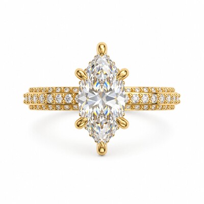 4.77 ct.tw. Marquise Cut Three-Side Pave Engagement Ring