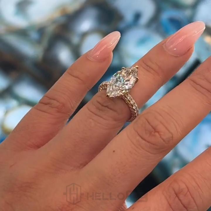 4.77 ct.tw. Marquise Cut Three-Side Pave Engagement Ring 4.77 ct.tw. Marquise Cut Three-Side Pave Engagement Ring