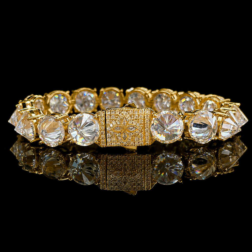 10mm Inverted Setting Clover Tennis Bracelet