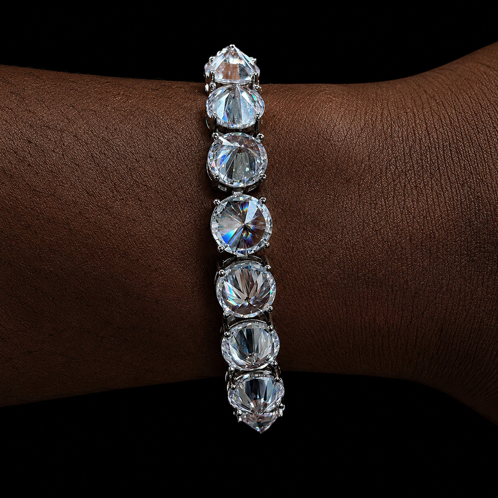 10mm Inverted Setting Clover Tennis Bracelet