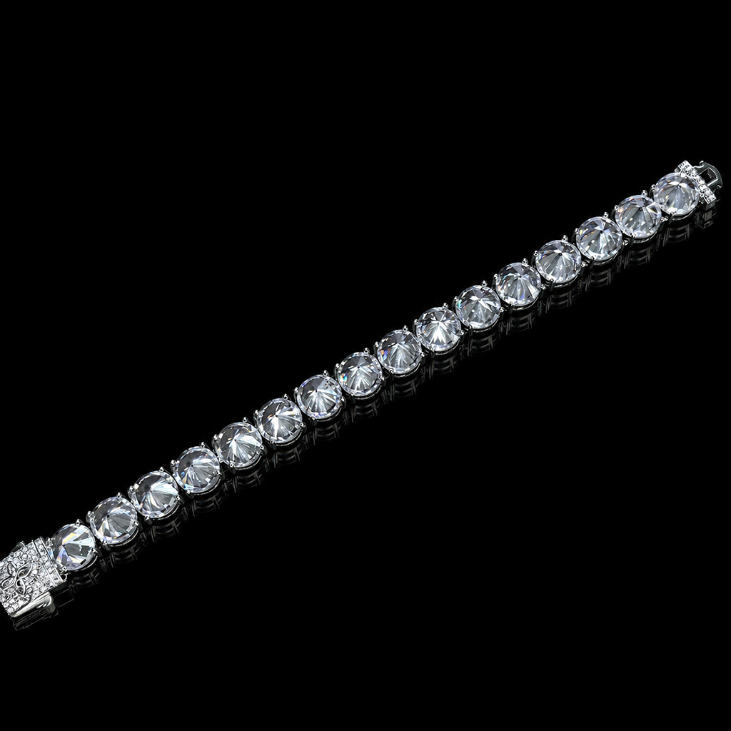 10mm Inverted Setting Clover Tennis Bracelet