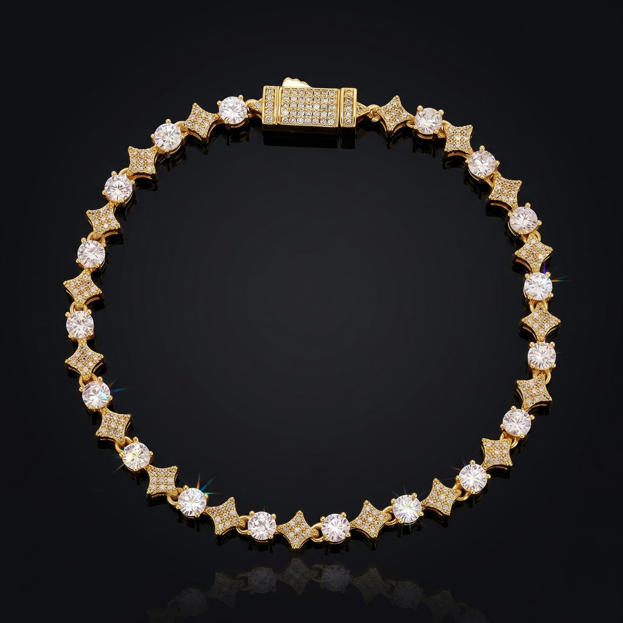 Iced Out Star Tennis Bracelet