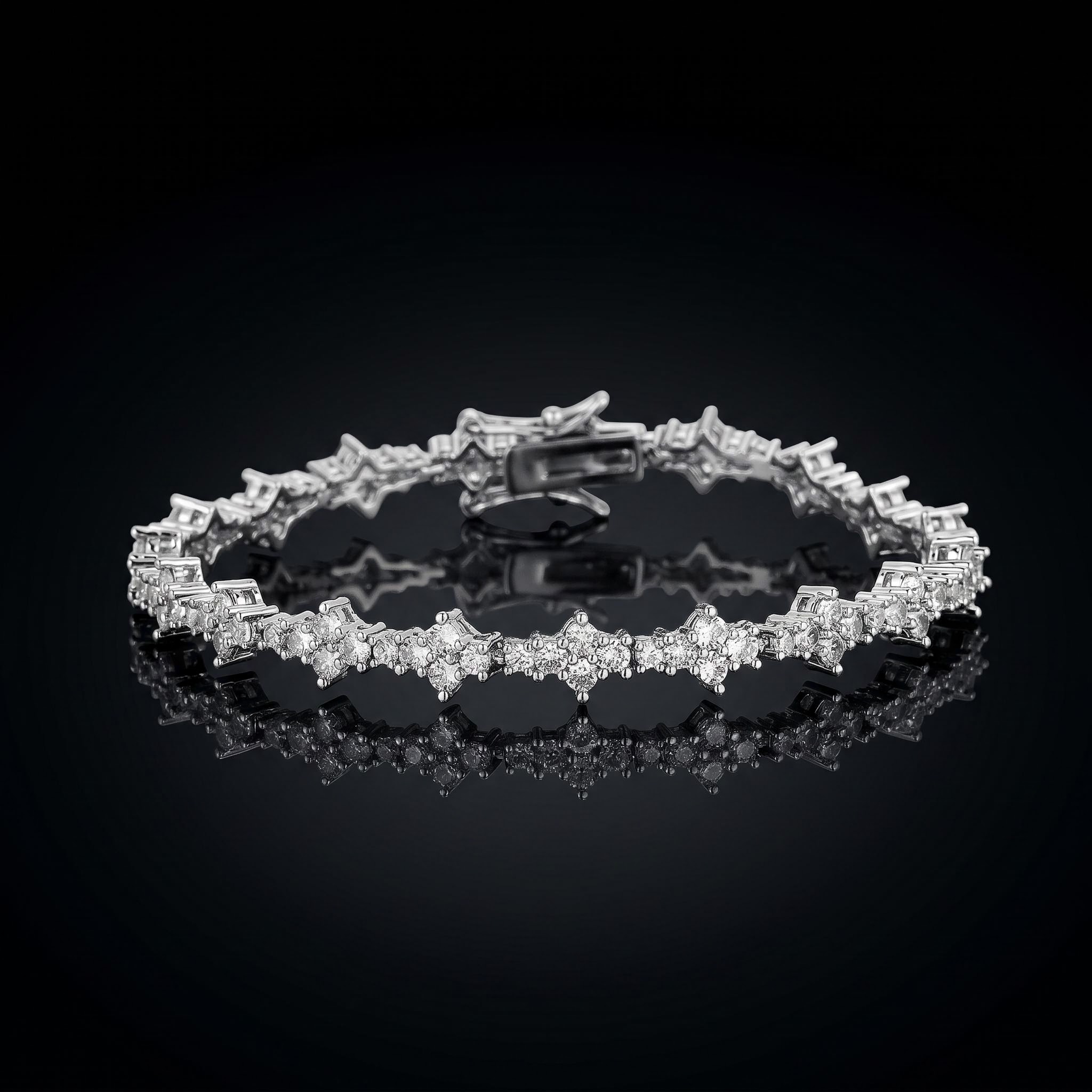 7mm Round Diamonds Cross Bracelet 7mm Round Diamonds Cross Bracelet