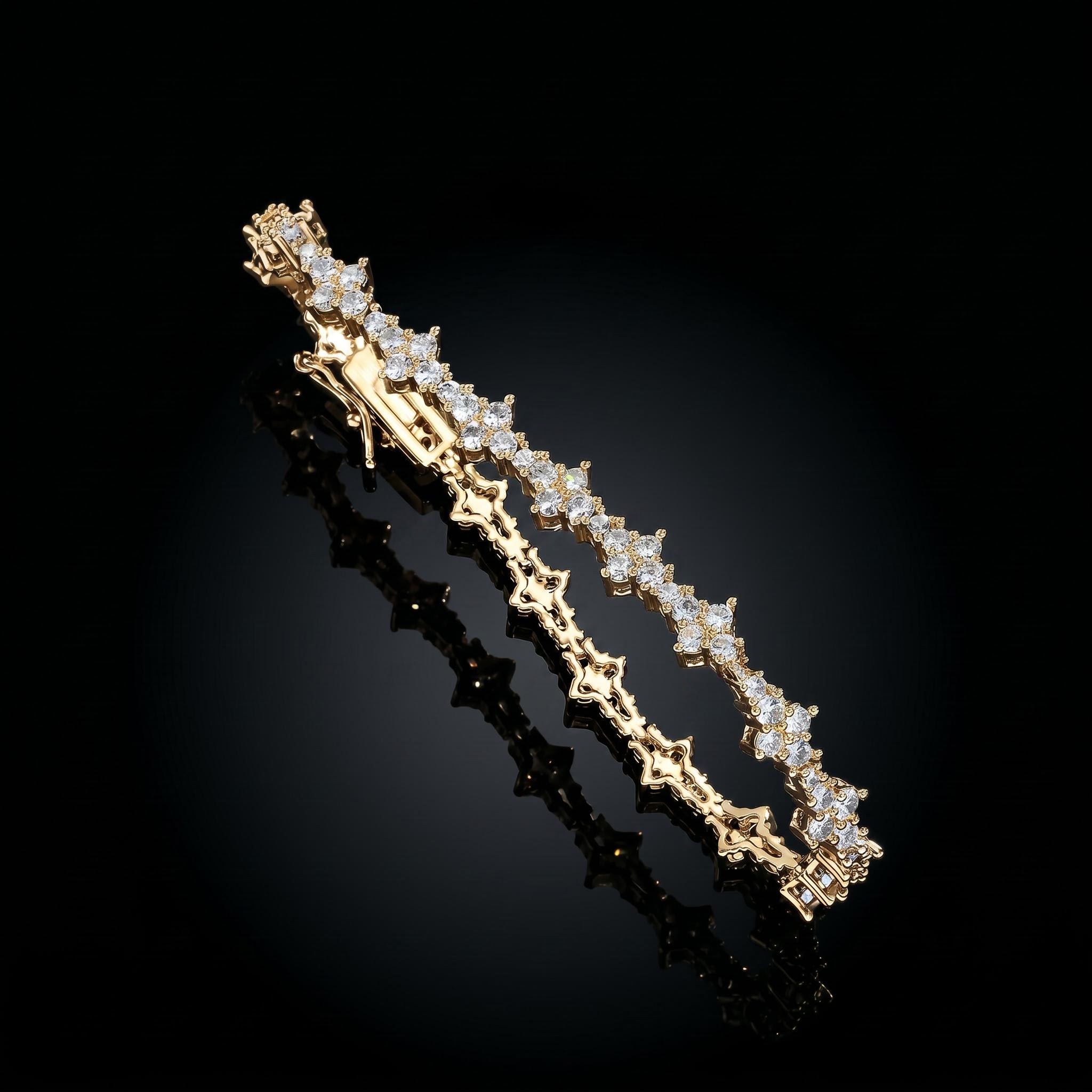 7mm Round Diamonds Cross Bracelet 7mm Round Diamonds Cross Bracelet