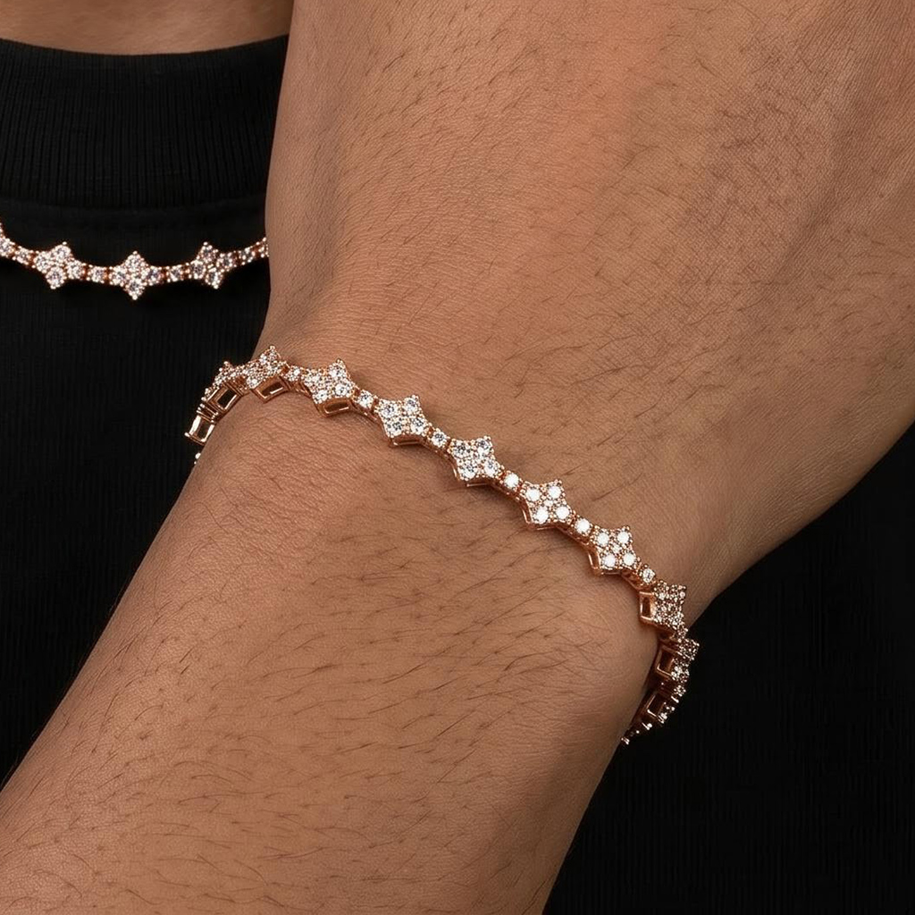 7mm Round Diamonds Cross Bracelet 7mm Round Diamonds Cross Bracelet