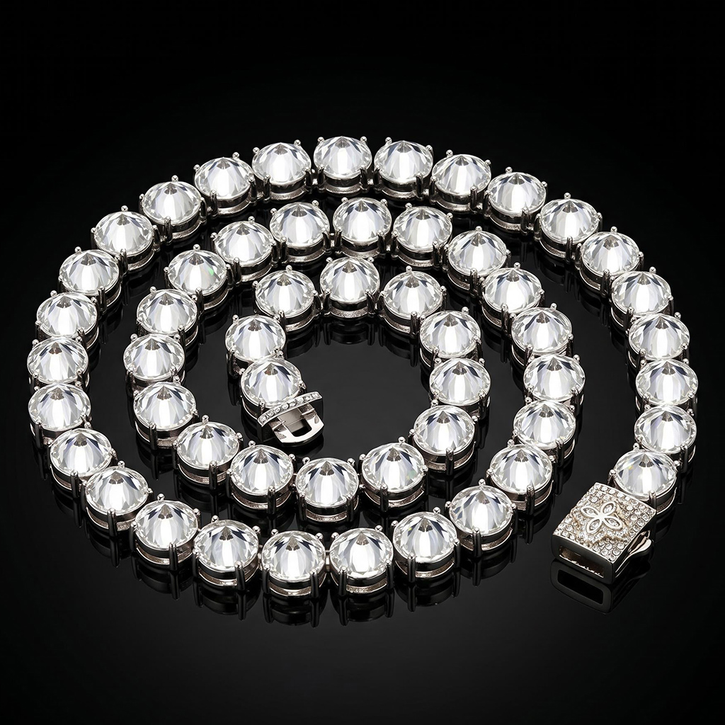 10mm Inverted Setting Clover Tennis Chain 10mm Inverted Setting Clover Tennis Chain