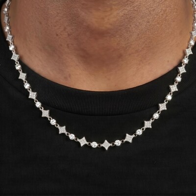 Iced Out Star Tennis Chain