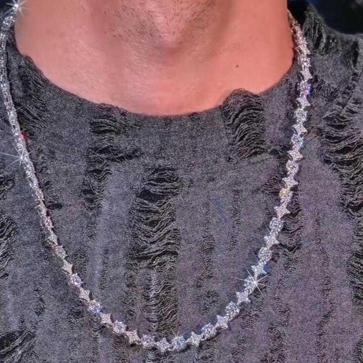 Iced Out Star Tennis Chain