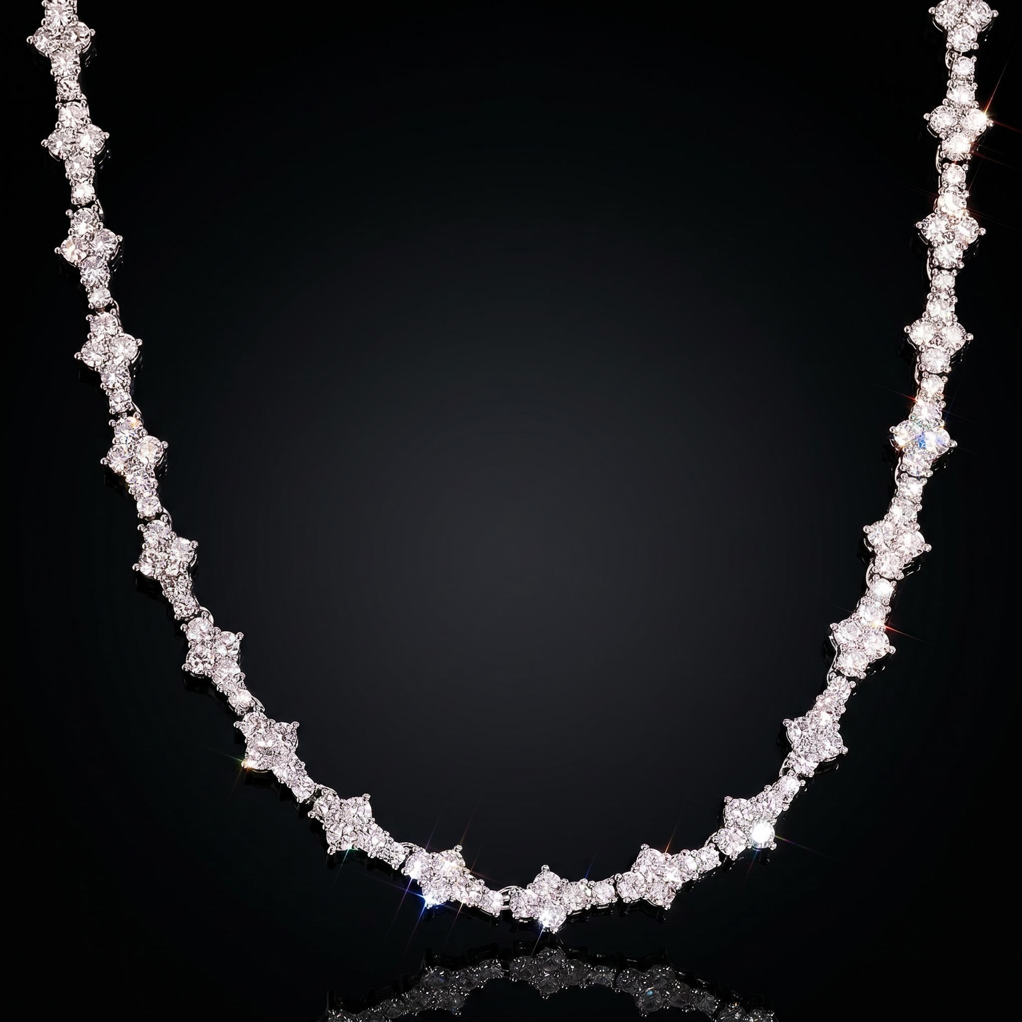 7mm Round Diamonds Cross Chain