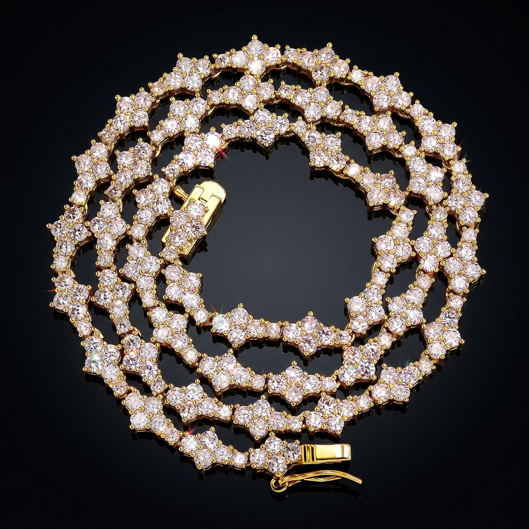 7mm Round Diamonds Cross Chain