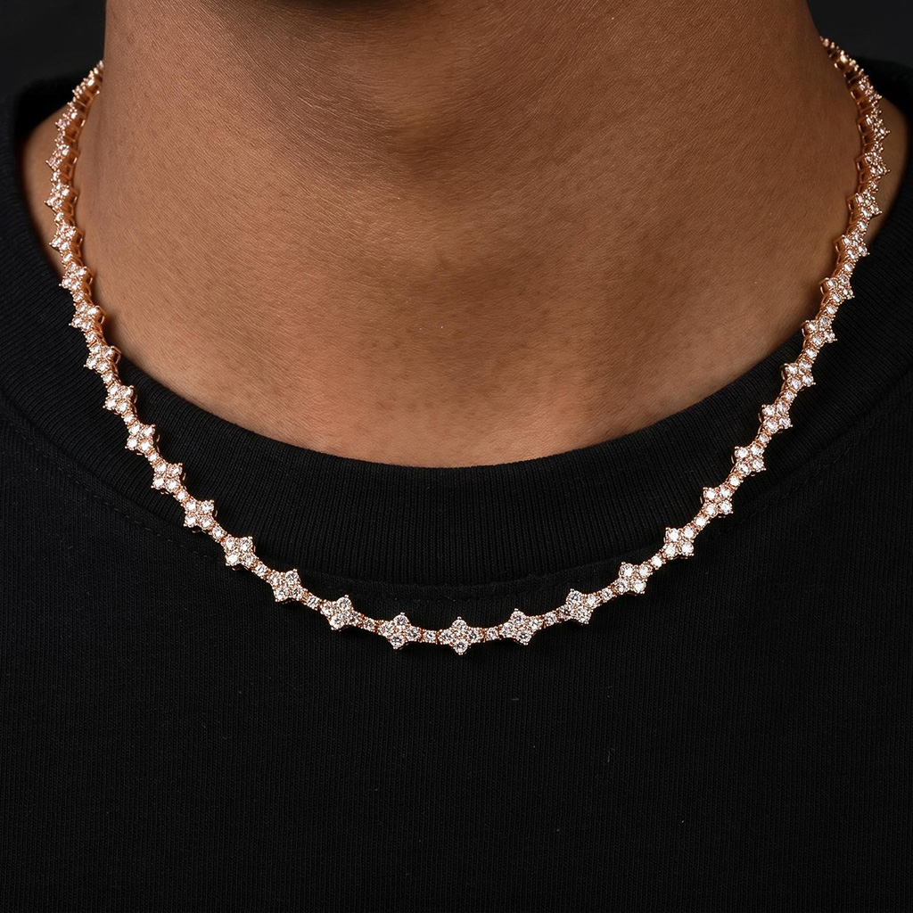 7mm Round Diamonds Cross Chain