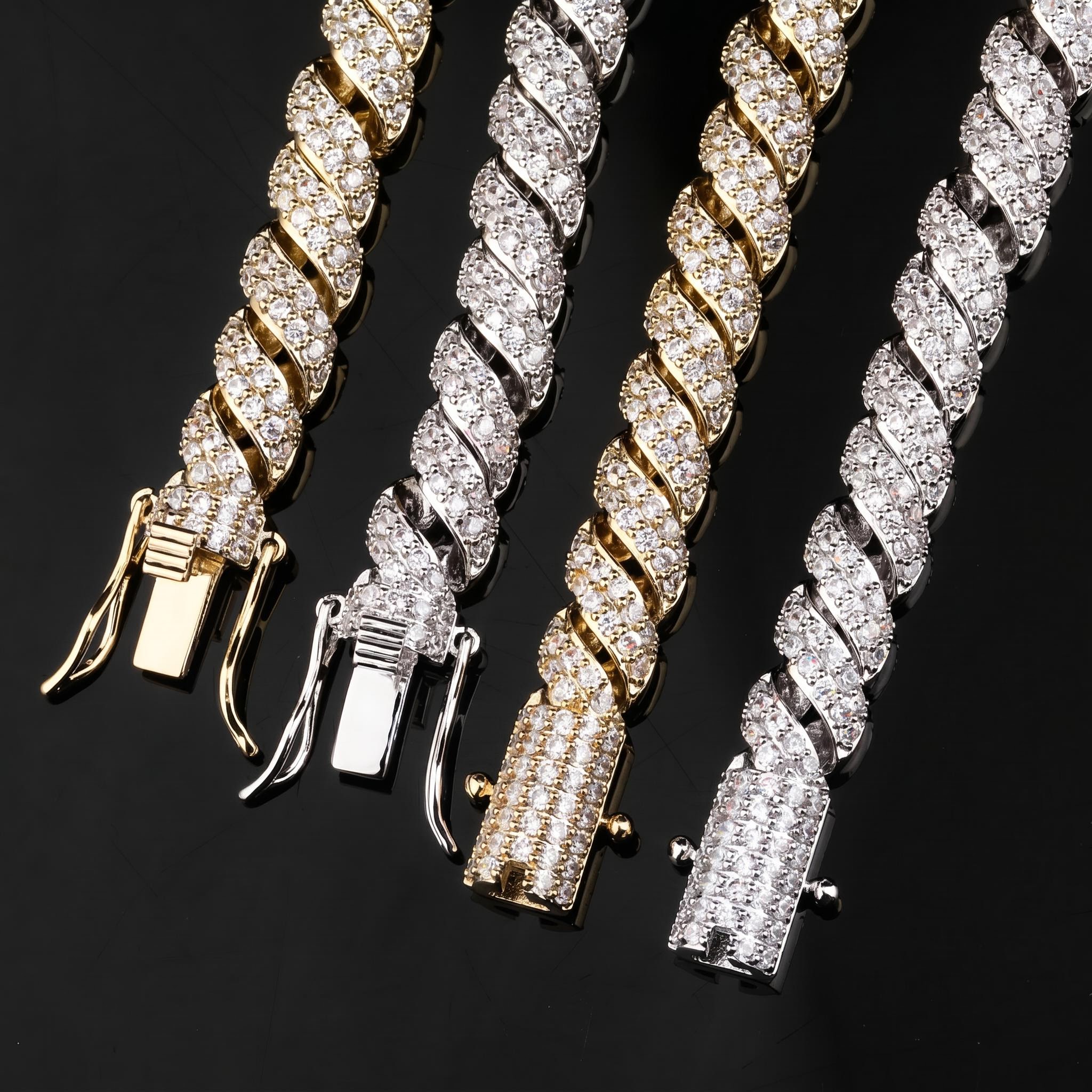 10mm Iced Out Twisted Link Chain