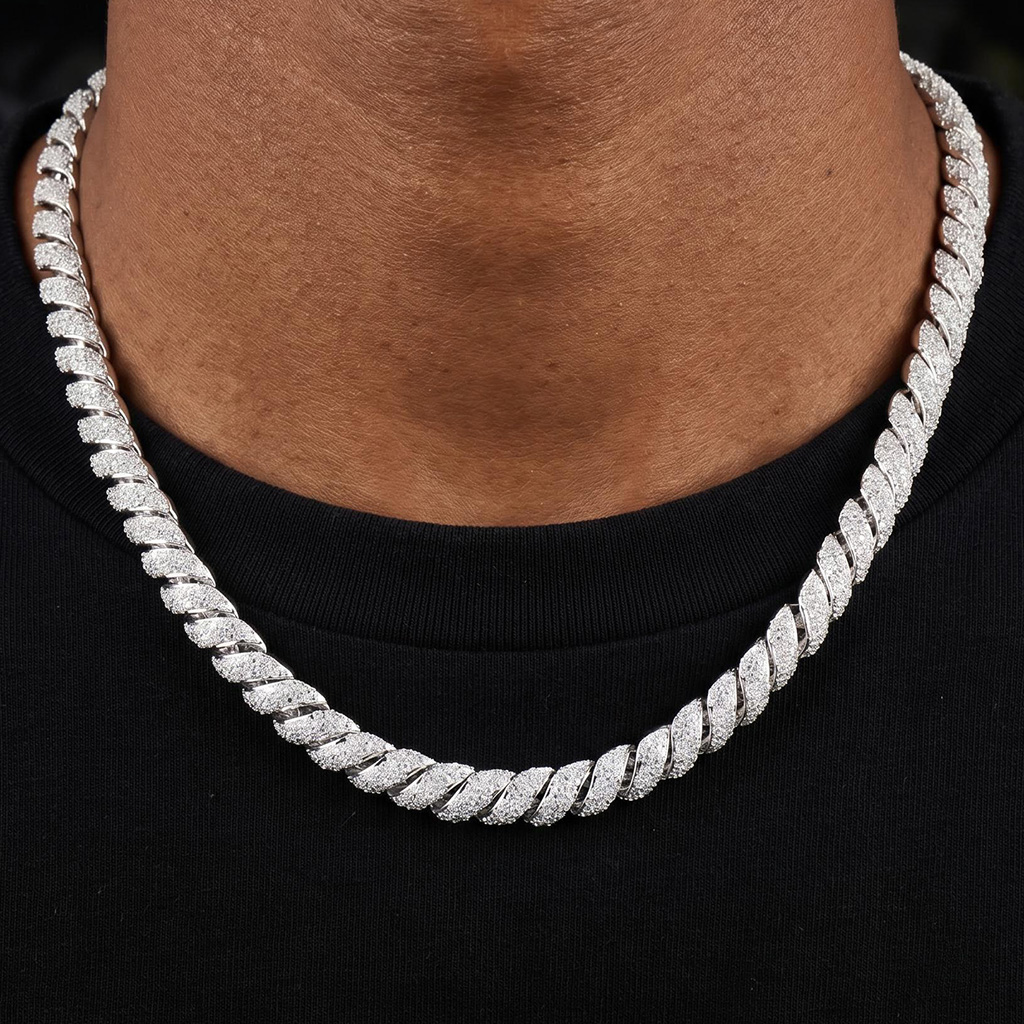 10mm Iced Out Twisted Link Chain