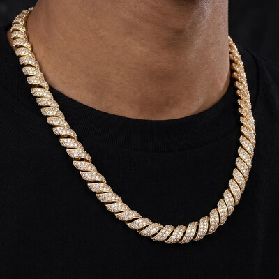 10mm Iced Out Twisted Link Chain