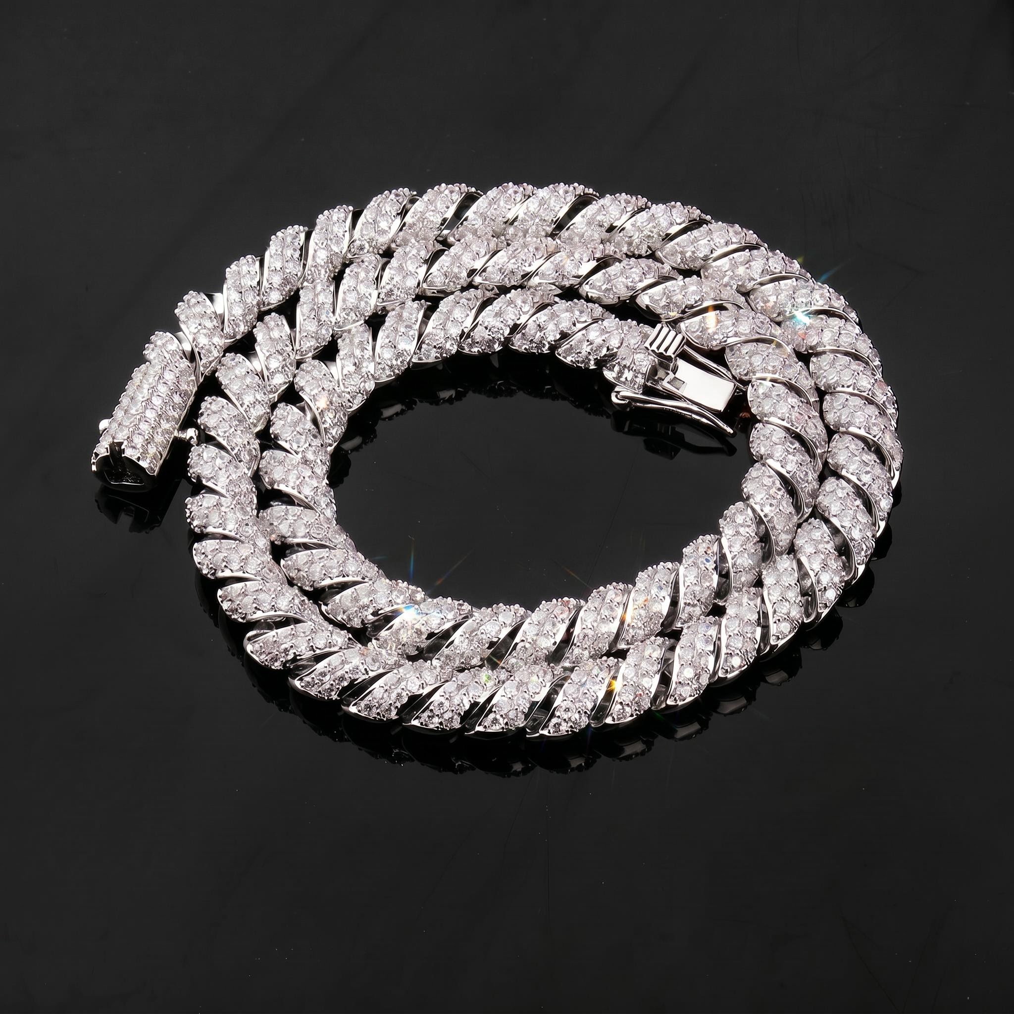 10mm Iced Out Twisted Link Chain