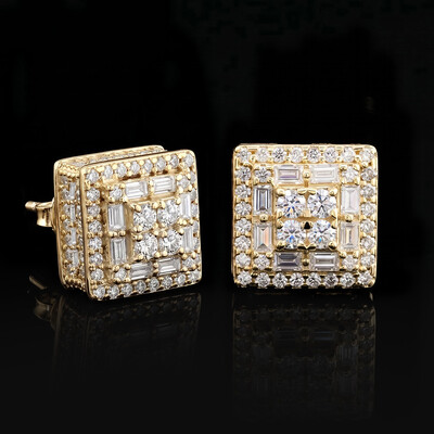 Iced Out Baguette & Round Cut Earrings