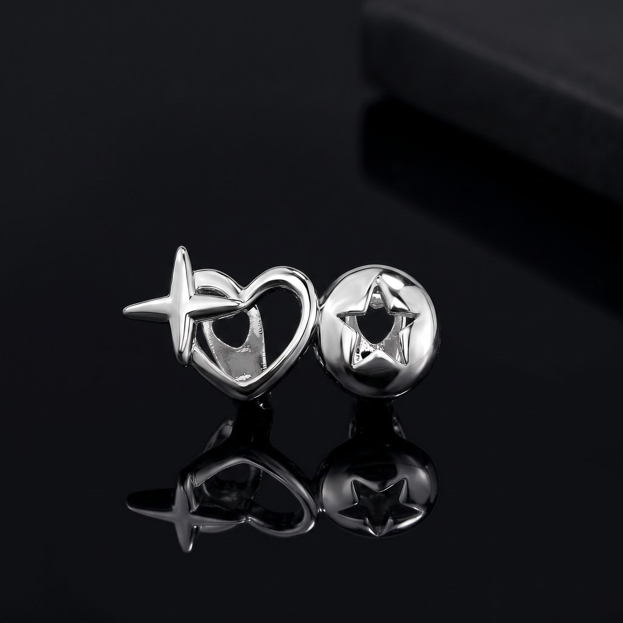 Pre-made Star and Heart Hollow Double Grillz