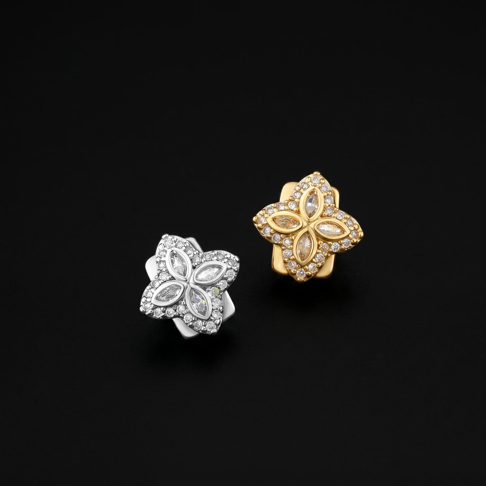 Pre-made Iced Out Four-leaf Clover Grillz