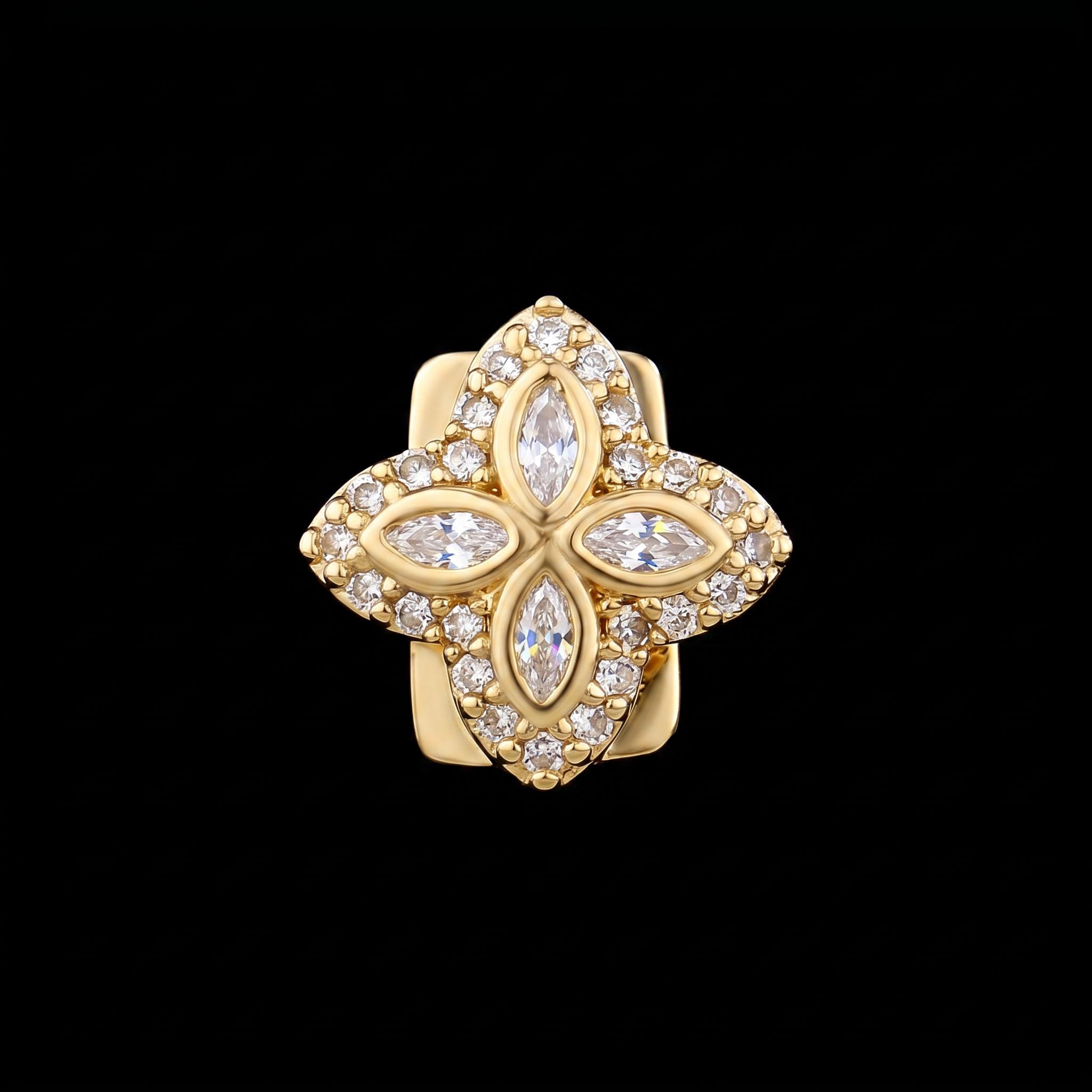 Pre-made Iced Out Four-leaf Clover Grillz