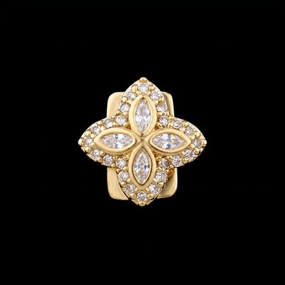 Pre-made Iced Out Four-leaf Clover Grillz