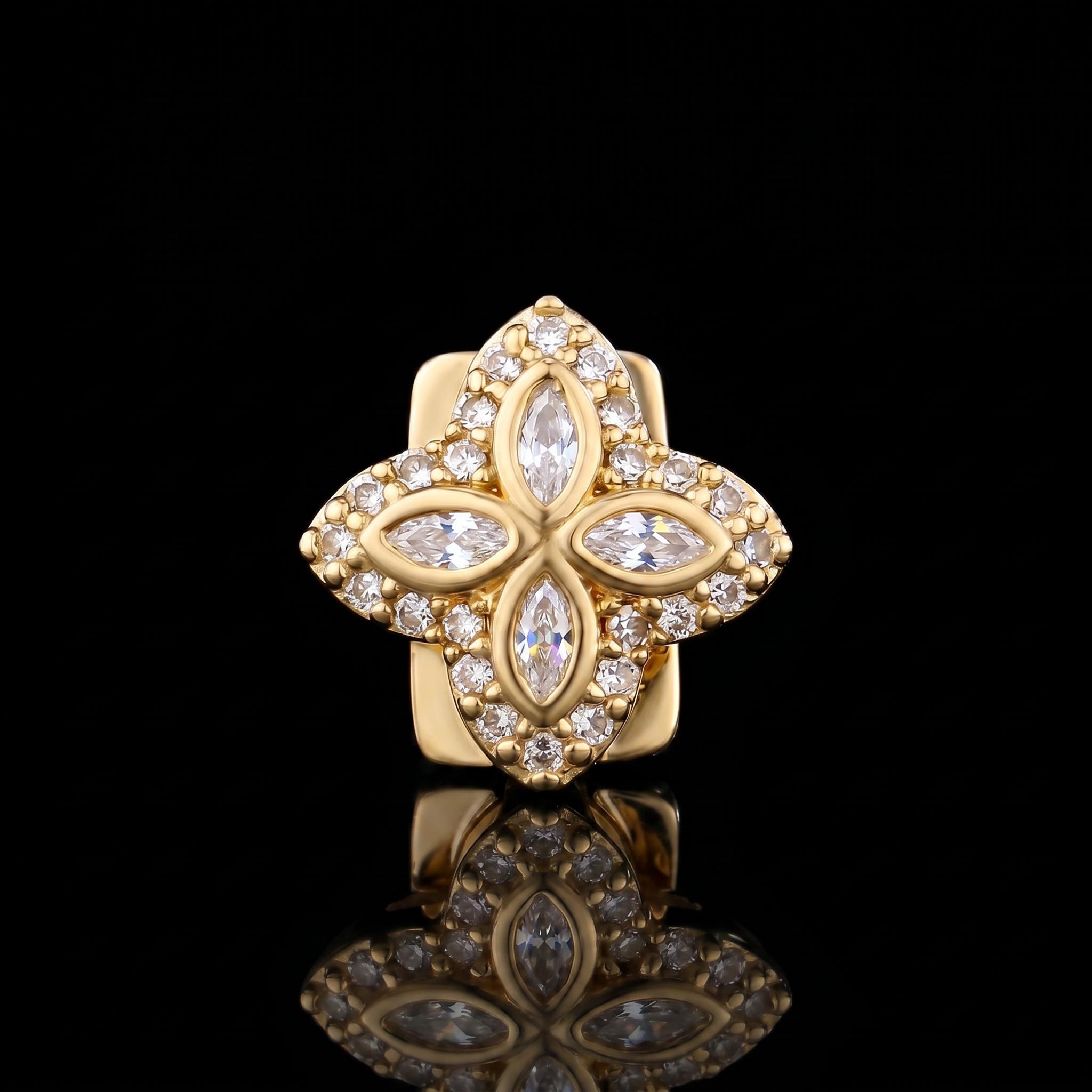 Pre-made Iced Out Four-leaf Clover Grillz Pre-made Iced Out Four-leaf Clover Grillz