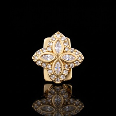 Pre-made Iced Out Four-leaf Clover Grillz
