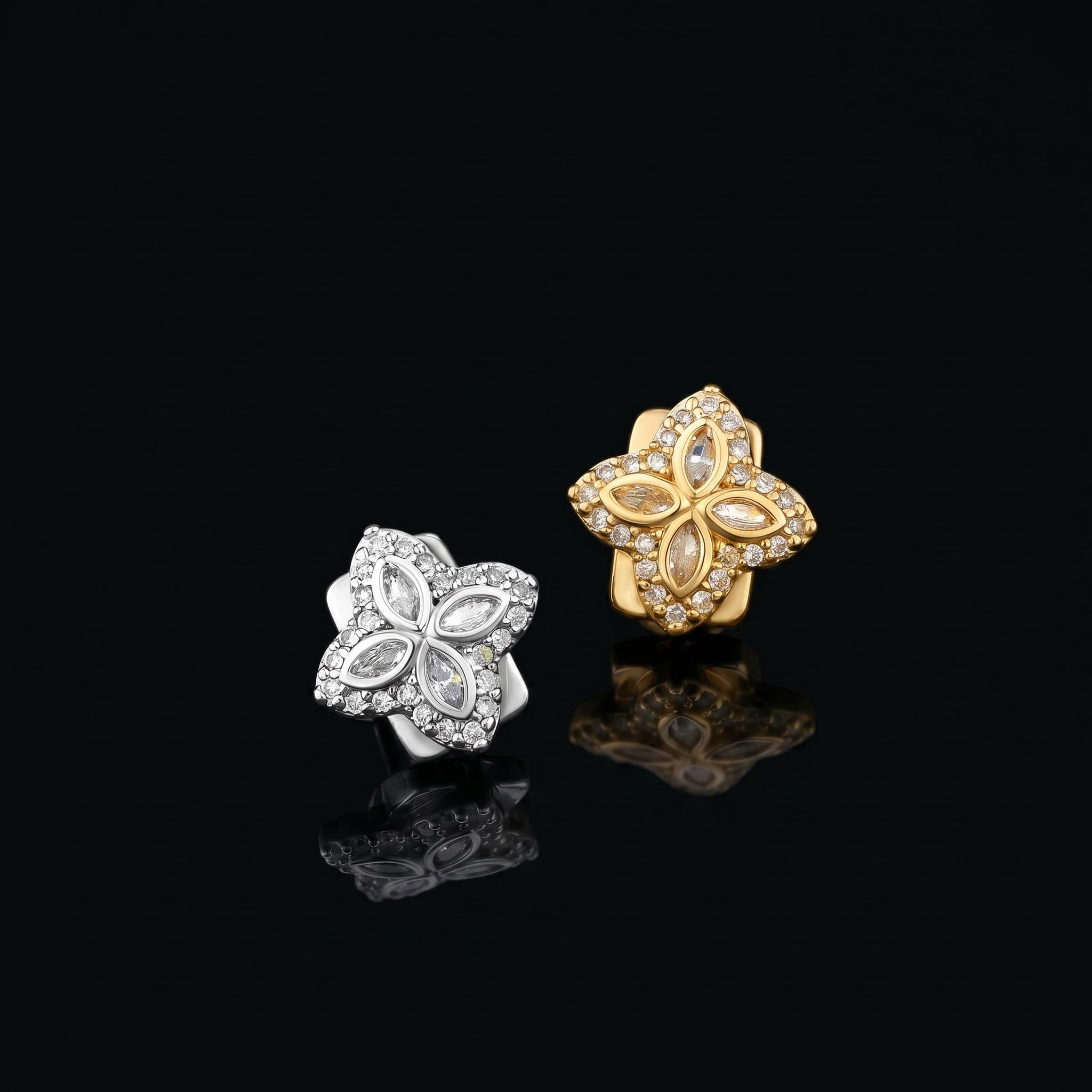 Pre-made Iced Out Four-leaf Clover Grillz Pre-made Iced Out Four-leaf Clover Grillz