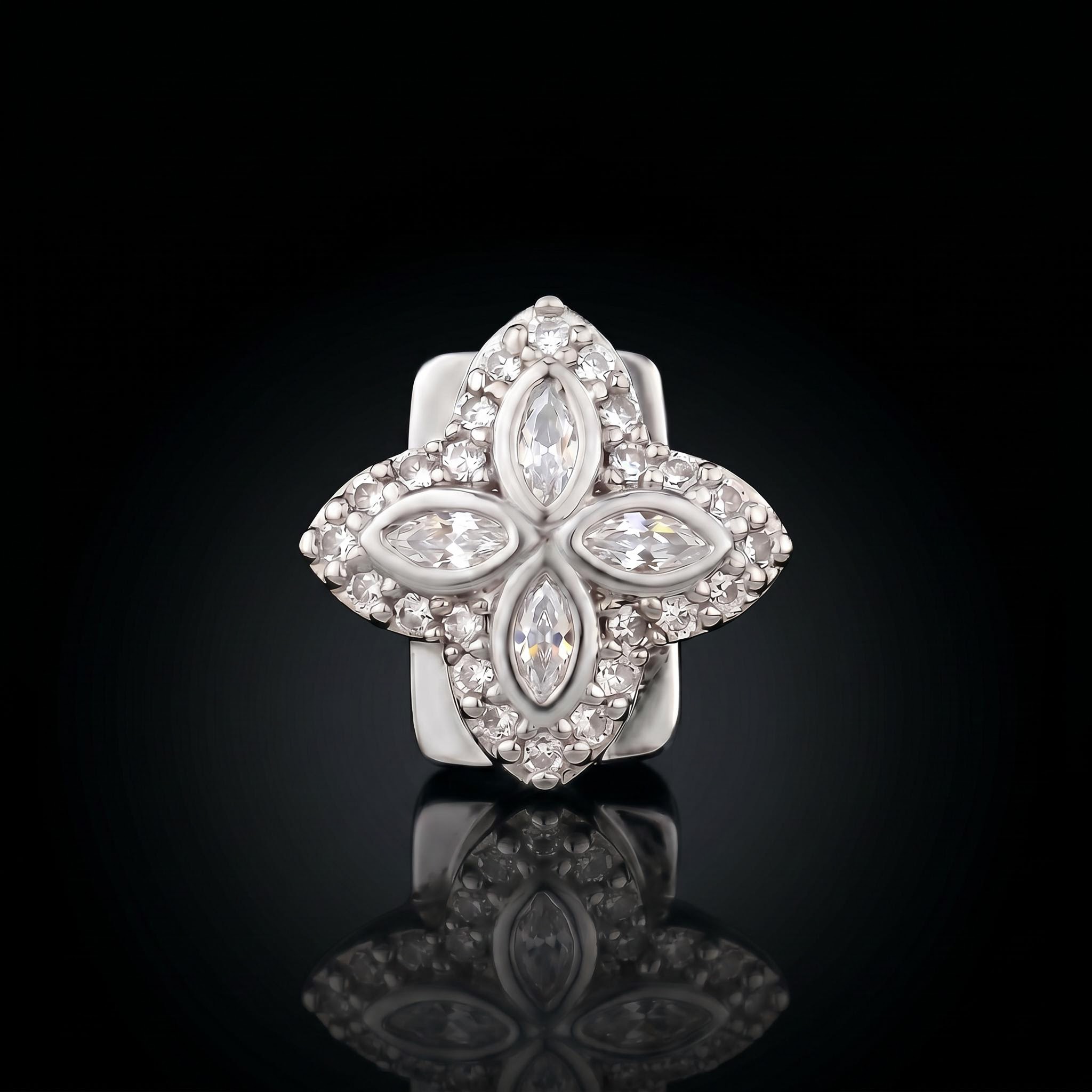 Pre-made Iced Out Four-leaf Clover Grillz Pre-made Iced Out Four-leaf Clover Grillz