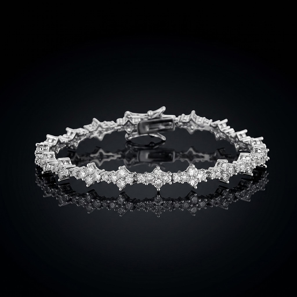 7mm Round Diamonds Cross Chain and Bracelet Set 7mm Round Diamonds Cross Chain and Bracelet Set