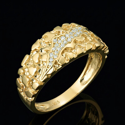 925 Silver & VVS1 Moissanite Nugget Claw Ring