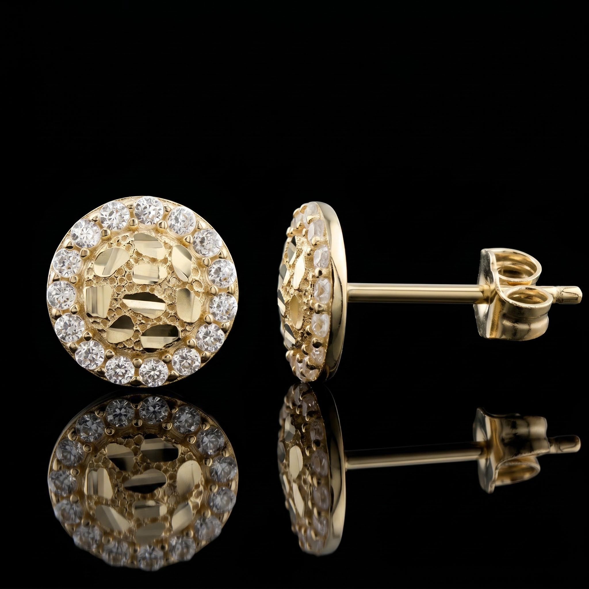 925 Silver & VVS1 Moissanite Nugget Stud Earrings